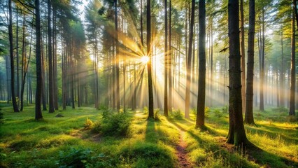 Obraz premium Serene morning in the forest