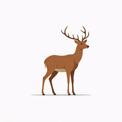 Fototapeta premium brown deer standing on a white background
