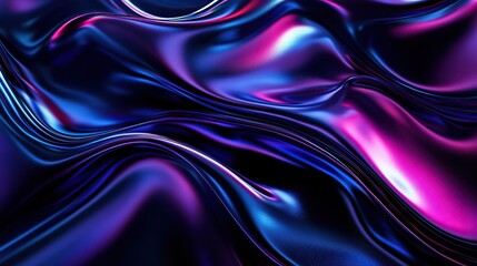 Fototapeta premium Neon Waves: Vibrant Abstract Fluid Art