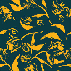 botanical floral vector seamless pattern with roses herbs and leaves big set background with flowers