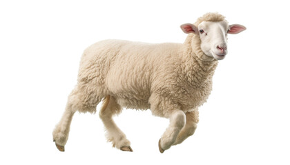 Fototapeta premium sheep jumping isolated on transparent background cutout