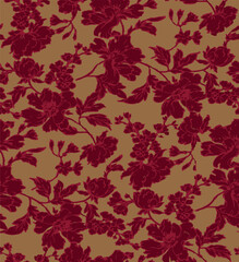 botanical floral vector seamless pattern with roses herbs and leaves big set background with flowers