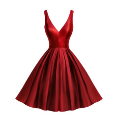 Obraz premium Elegant cocktail dress with a fitted bodice and flared skirt, perfect for evening events or parties. isolated on transparency background