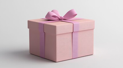 Obraz premium 3D Render of Gift Box on White Background. AI generated illustration.