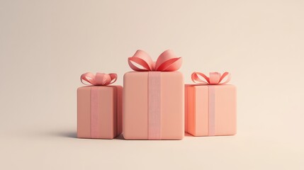 3D Render of Gift Box on White Background. AI generated illustration.
