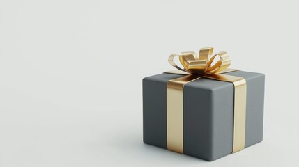 Fototapeta premium 3D Render of Gift Box on White Background. AI generated illustration.