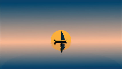 windsurfer at sunset