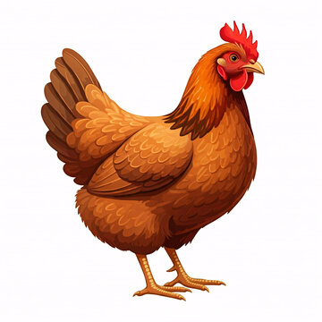 recommend clip art: cartoon brown hen farm animal illustration clipart
