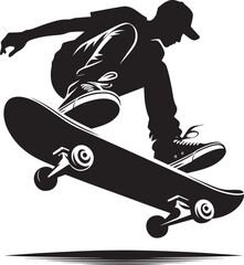 Skateboarding Silhouette illustration isolated on a white background