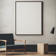 Blank Wall Art Mockup in Interior for Art Design and Display