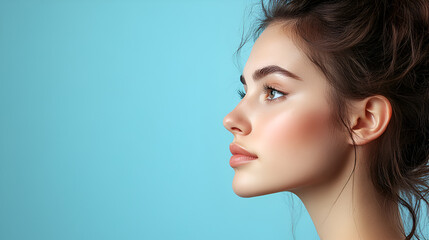 Naklejka premium Model woman skin beauty with light background