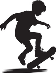 Skateboarding Silhouette illustration isolated on a white background