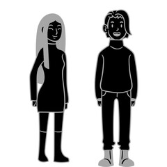 silhouette of a person,  boy and girl png