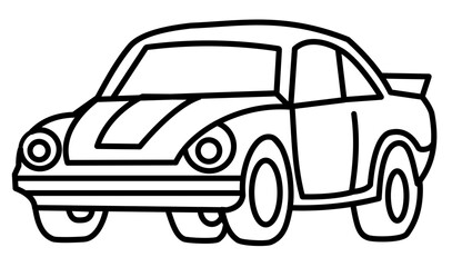 Simple Car Vector line. symbol auto and transportation pictogram, Simplicity vehicle transport and electricity automobile industry.