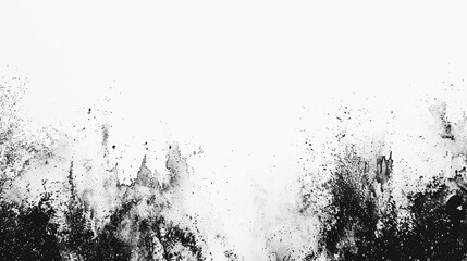 Obraz premium Abstract black ink splatter on white background