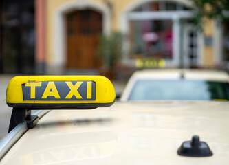 german taxi sign on the street