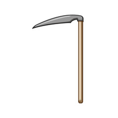swing scythe cartoon. sharpen cut, hay wheat, field traditional swing scythe sign. isolated symbol vector illustration
