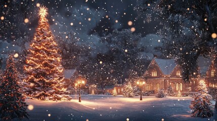 Fototapeta premium Blissful Christmas memories and conventions. AI generated illustration.