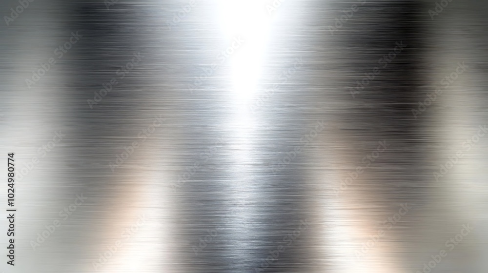 Poster Abstract metallic texture with light reflection, white isolate background