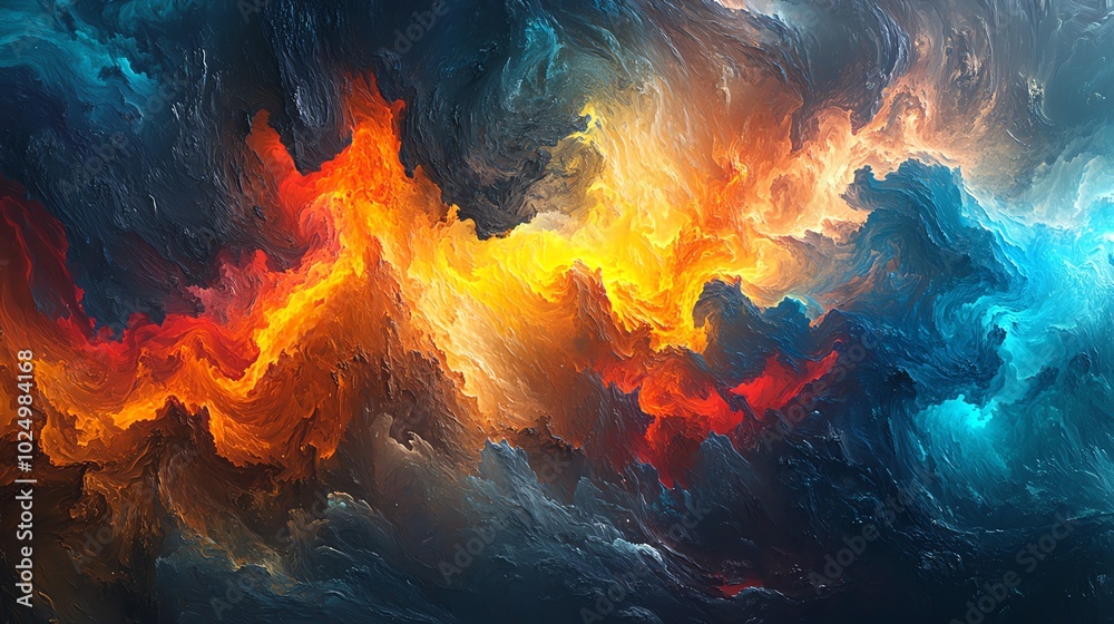 Aufkleber dynamic abstract swirl of vibrant colors in fluid motion.