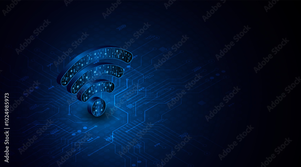 Poster abstract wifi symbol. concept of communication technology, internet signal or wireless connection.