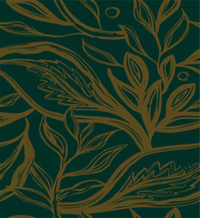 botanical floral vector seamless pattern with roses herbs and leaves big set background with flowers