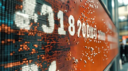 Futuristic trading terminal display with dynamic data visualization