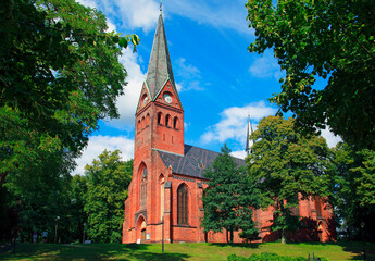 Stadtkirche Sankt Johannis in Malchow am Malchower See in  Mecklenburg-Vorpommern, Mecklenburgische Seenplatte, Deutschland, Ostdeutschland, Europa.