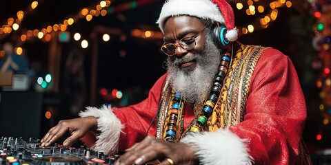 Black Santa Claus EDM DJ 