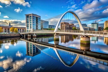 Obraz premium bridge crossing river Clyde