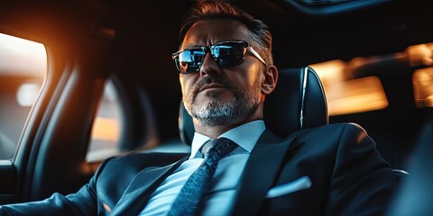 billionaire in limousine 