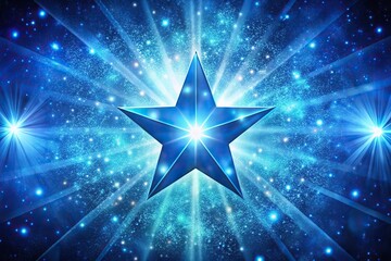 Bright blue star in night sky surrounded by smaller stars