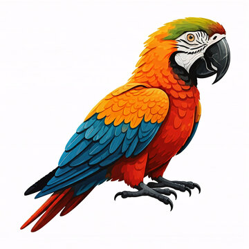 recommend clip art: colorful macaw parrot bird isolated on white background