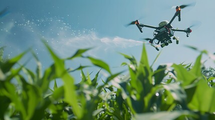 Drone Spraying in Agricultural Field