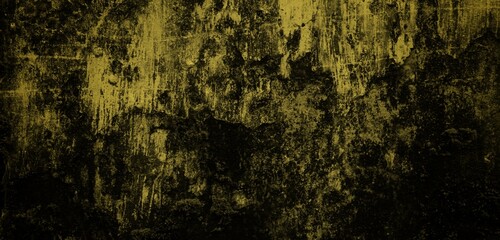 long background is yellow, Rough blank wall painted by bright yellow paint as texture background or backdrop