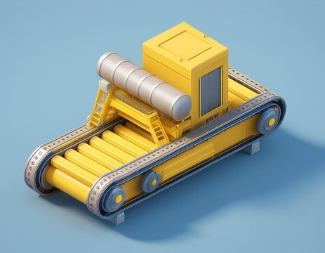 recommend clip art: 3D yellow conveyor belt with a small engine