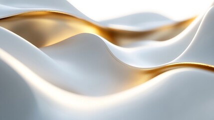Obraz premium Realistic 3D design. Abstract Christmas decorative white background with swirling gold patterns on a light background. Products for the New Year holidays.