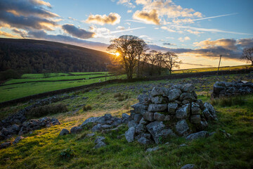 Rocky Peak District sunset