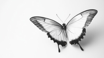 Close-Up Butterfly on White Background