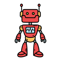 Robot Assistant Cartoon Vector Illustration