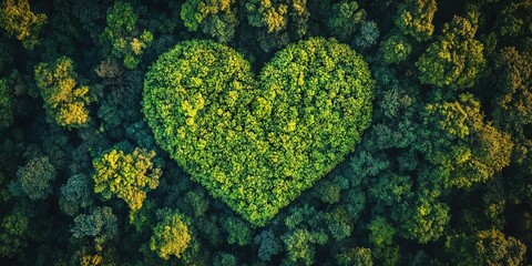 heart shaped trees in forest