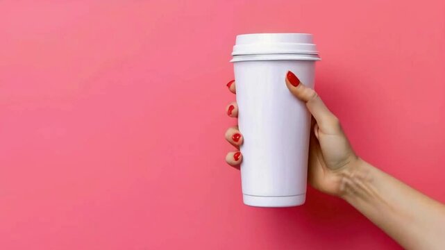 hand holding a blank mockup glass