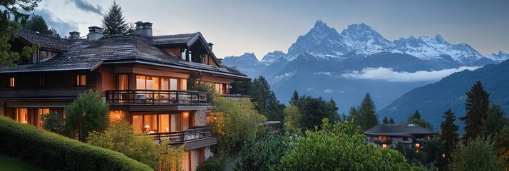 Fototapeta premium luxury mountain resort