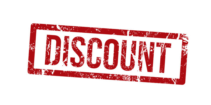 discount - red rubber stamp with grunge effect
