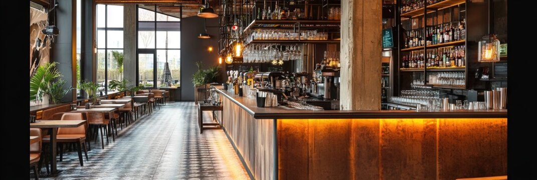 modern industrial bar