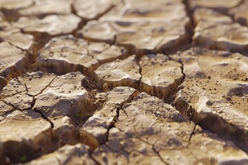 Fototapeta premium Land with dry and cracked ground. Desert Land with dry and cracked ground. Desert