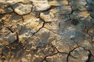 Fototapeta premium Land with dry and cracked ground. Desert Land with dry and cracked ground. Desert