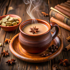 A steaming cup of masala chai