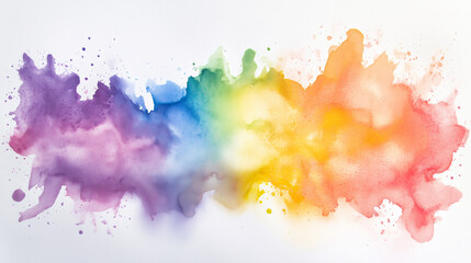 
A vibrant abstract watercolor explosion in rainbow hues, featuring dynamic organic textures that create a visually striking piece, ideal for art lovers and modern decor.