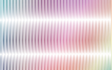 Colorful abstract gradient background with trendy ribbed glass effect. Rainbow acrylic reeded fluted panel. Vector illustration